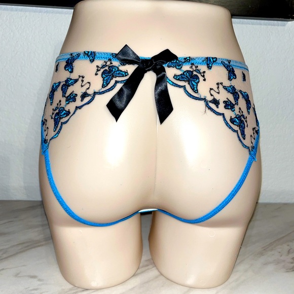 Open Back Butterfly Embroidered
Ouvert panty nwt 
Blue - Picture 3 of 9